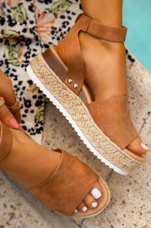 Image: Fahion Shoes with Adjustable Closure at Ankle Tan | Southern Sassy Boutique