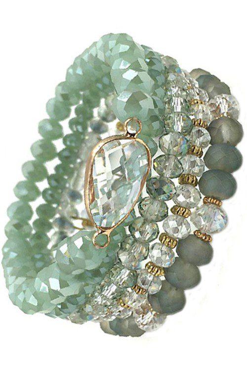 Image: Multi Beaded Bracelet Mint | Southern Sassy Boutique