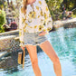Floral Print Cold Shoulder Top - Southern Sassy Boutique