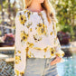 Floral Print Cold Shoulder Top - Southern Sassy Boutique