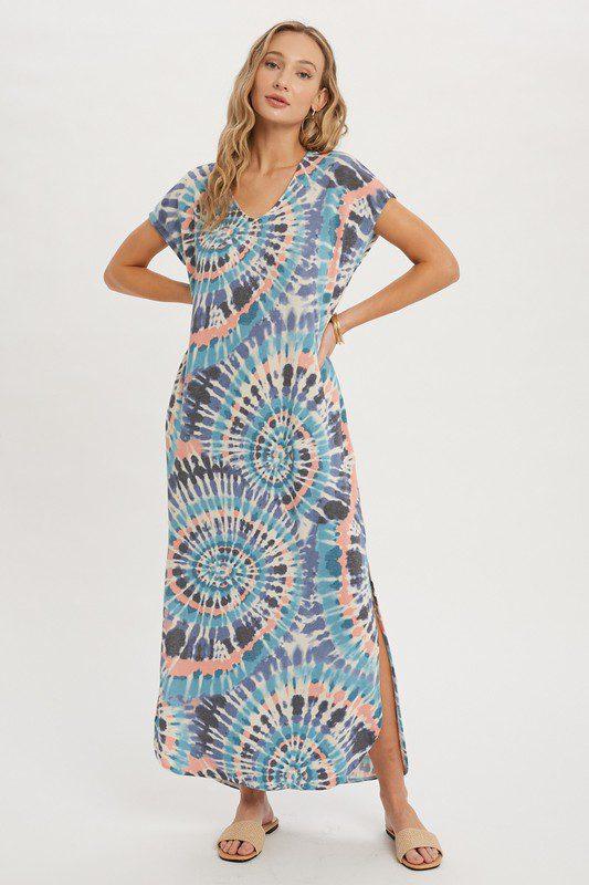 Tie Dye Maxi Jersey Dress - Southern Sassy Boutique