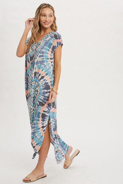 Tie Dye Maxi Jersey Dress - Southern Sassy Boutique