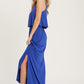 Rayon Jersey Maxi Dress Featuring A Flounce Ruffle