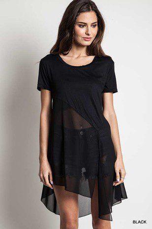 Image: Flowy Mesh Top Black | Southern Sassy Boutique