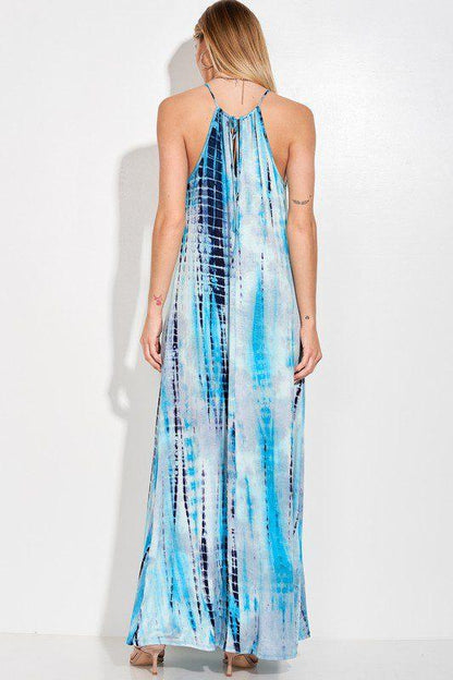 Tie Dye Spaghetti Strap Cami Maxi Dress - Southern Sassy Boutique