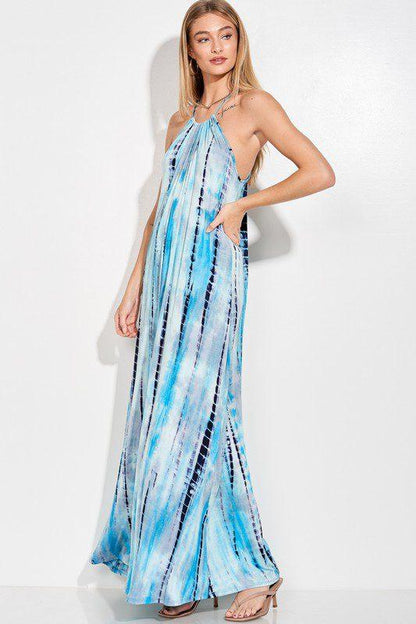 Tie Dye Spaghetti Strap Cami Maxi Dress - Southern Sassy Boutique