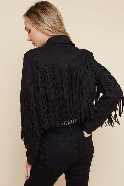 Suede Fringe Jacket - Southern Sassy Boutique