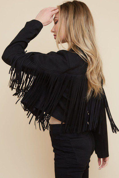 Suede Fringe Jacket - Southern Sassy Boutique