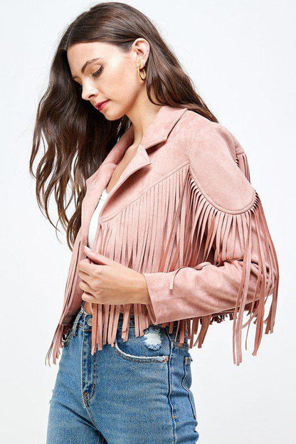 Suede Fringe Jacket - Southern Sassy Boutique