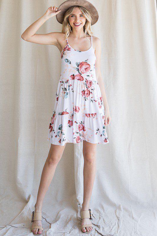 Tiered Detail Floral Dress - Southern Sassy Boutique