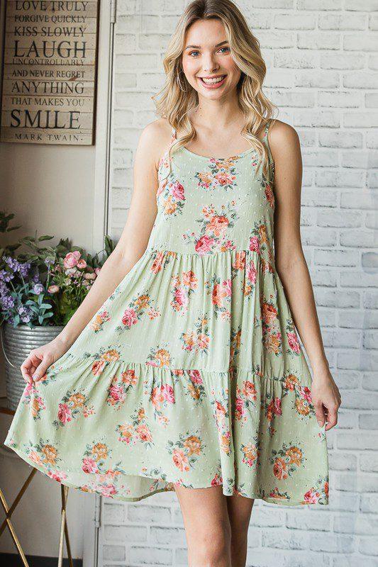 Tiered Detail Floral Dress - Southern Sassy Boutique