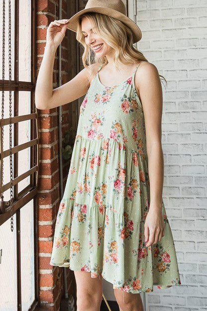 Tiered Detail Floral Dress - Southern Sassy Boutique