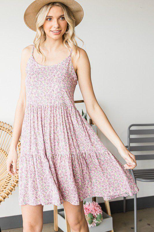 Tiered Detail Floral Dress - Southern Sassy Boutique