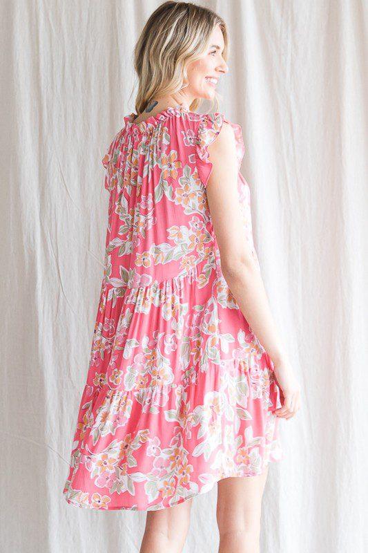 Tiered Detail Floral Dress - Southern Sassy Boutique