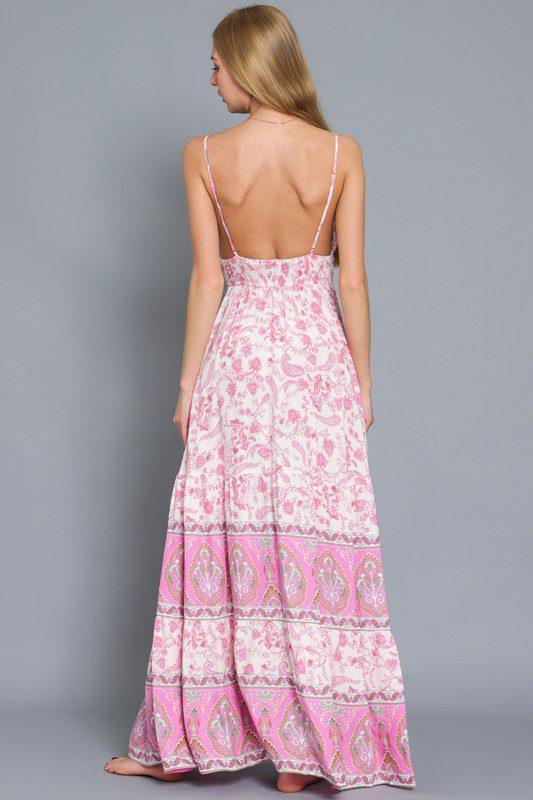 Border Print Maxi Dress - Southern Sassy Boutique