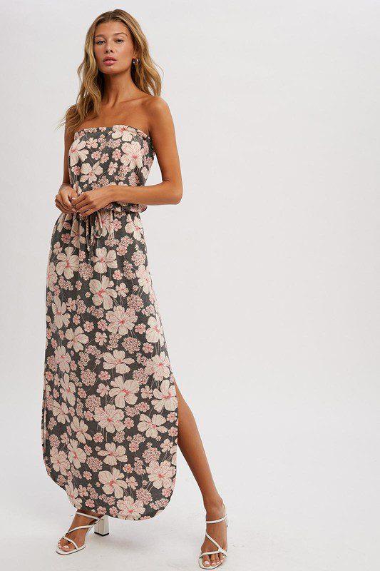 French Terry Floral Print Maxi Dress - Southern Sassy Boutique