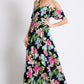Tropical Floral Botanical Print Cold Shoulder Maxi Dress - Southern Sassy Boutique