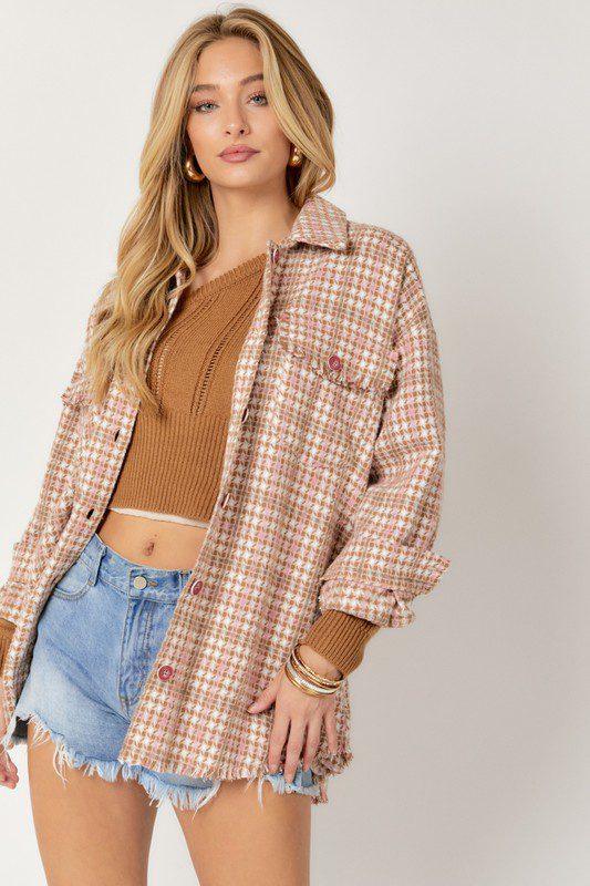 Plaid Long Sleeve Jacket - Southern Sassy Boutique