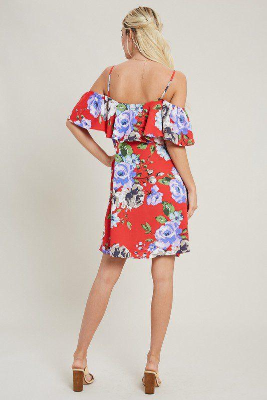 Floral Print Ruffle Dress - Southern Sassy Boutique
