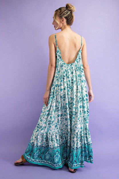 Paisley Print Maxi Dress - Southern Sassy Boutique