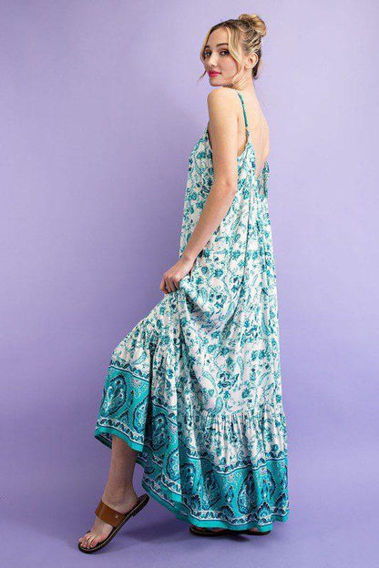 Paisley Print Maxi Dress - Southern Sassy Boutique