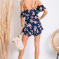 Floral Print Cold Shoulder Romper - Southern Sassy Boutique