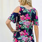 Cold Shoulder Floral Top - Southern Sassy Boutique