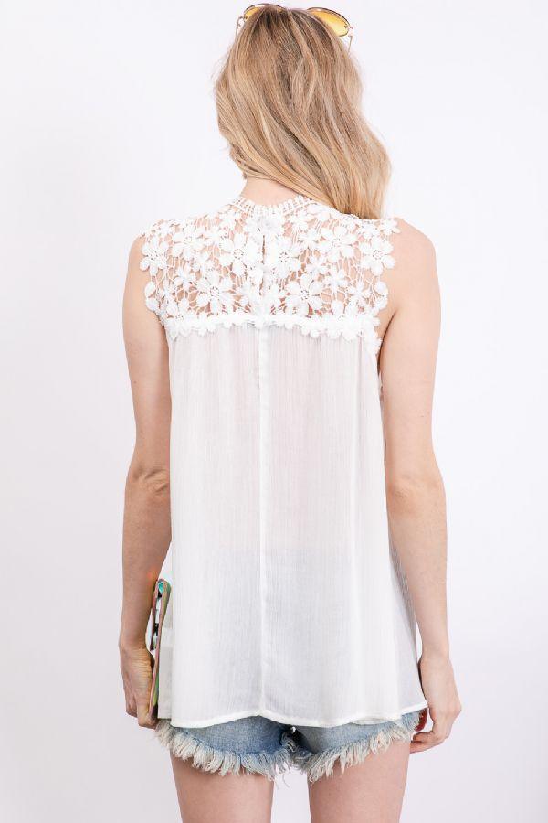 Floral Crochet Lace Top - Southern Sassy Boutique