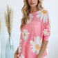 Floral Print Crew Neck Sweater - Southern Sassy Boutique