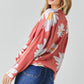 Floral Print Crew Neck Sweater - Southern Sassy Boutique
