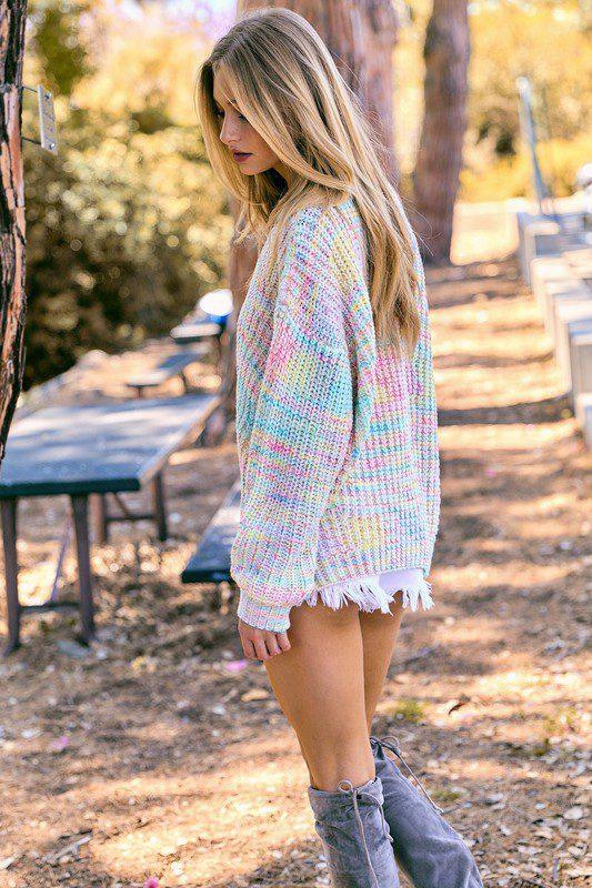 Multi Color Long Sleeve Sweater - Southern Sassy Boutique