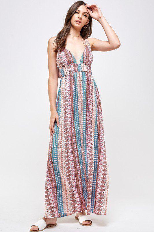 Image: Multi Color Maxi Dress Multi Color | Southern Sassy Boutique