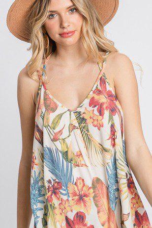 Image: Tropical Flowing Top Tropical | Southern Sassy Boutique