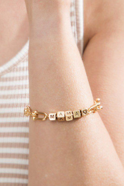 Stylish Baby Block Letter MAMA Bracelet - Southern Sassy Boutique