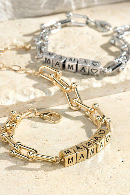 Stylish Baby Block Letter MAMA Bracelet - Southern Sassy Boutique