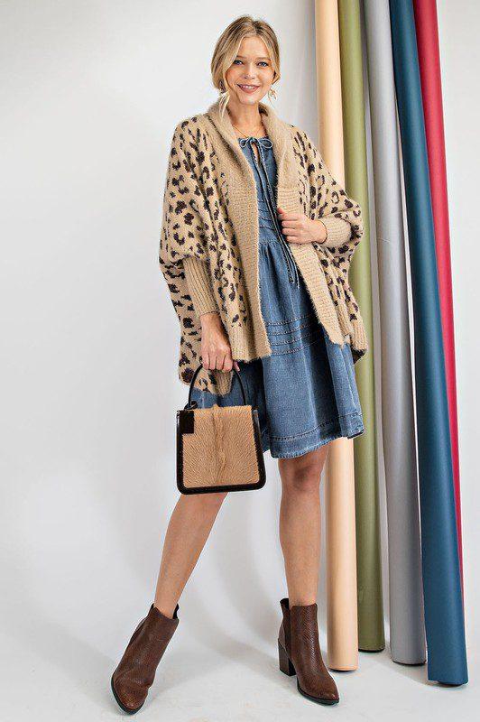 Image: Animal Print Cardigan Khaki | Southern Sassy Boutique