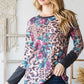 Animal And Floral Print Knit Top - Southern Sassy Boutique