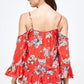 Cold Shoulder Floral Top - Southern Sassy Boutique