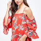 Cold Shoulder Floral Top - Southern Sassy Boutique