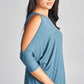 Curvy Cold Shoulder Knit Top - Southern Sassy Boutique