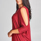 Curvy Cold Shoulder Knit Top - Southern Sassy Boutique