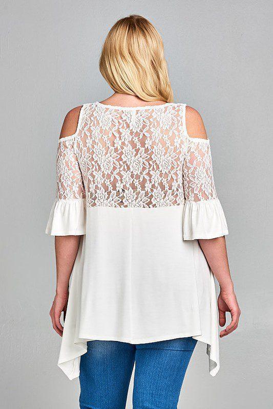 Open Shoulder Bell Sleeve Top - Southern Sassy Boutique