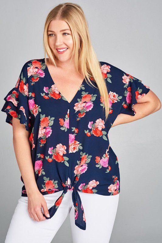 Bubble Chiffon Floral Top - Southern Sassy Boutique