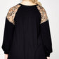 Animal Printed Top W/ Mesh Shoulder - Southern Sassy Boutique