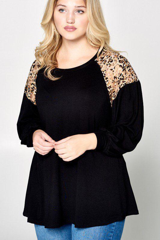 Image: Curvy Jersey Knot Top Black | Southern Sassy Boutique