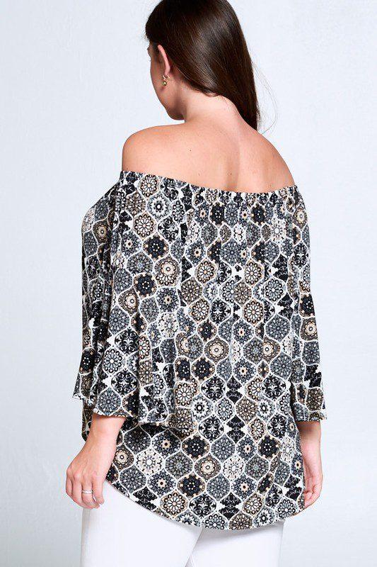 Damask Crepe Printed Raglan Sleeve - Southern Sassy Boutique