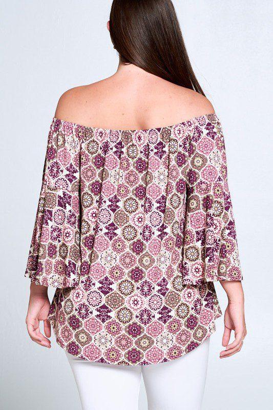 Damask Crepe Printed Raglan Sleeve - Southern Sassy Boutique