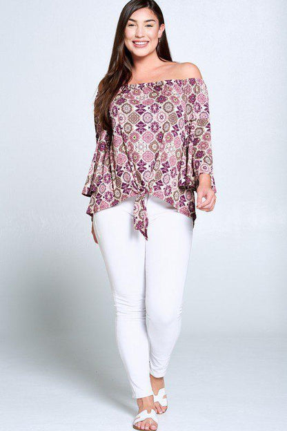 Image: Curvy Off Shoulder Top Dusty Pink | Southern Sassy Boutique