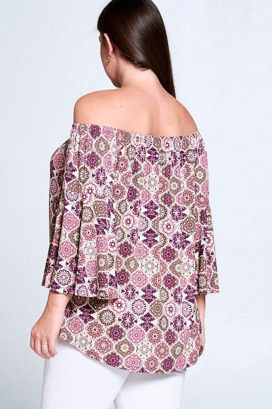 Damask Crepe Printed Raglan Sleeve - Southern Sassy Boutique