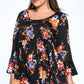 Hacci Babydoll Floral Top - Southern Sassy Boutique